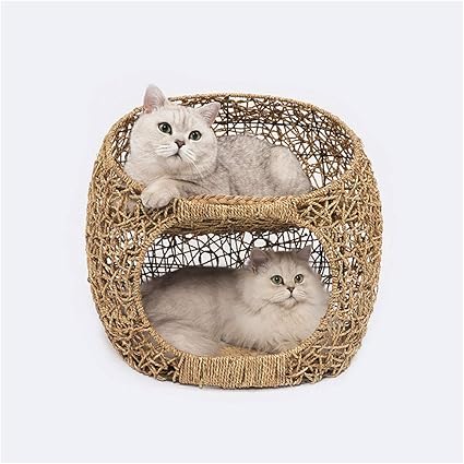 Dcrywrx Panier En Rotin Pour La Maison Du Chat Panier Pour Lit De La Tour A Deux Etages De Haute Qualite Avec Chat Panier Pour Hamac Avec Un Coton S Amazon Fr Cuisine