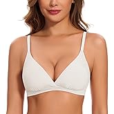 WOWENY Deep V Bras for Women No Underwire Wireless Push Up Bra Comfort Bralettes Seamless Plunge Bra with Support