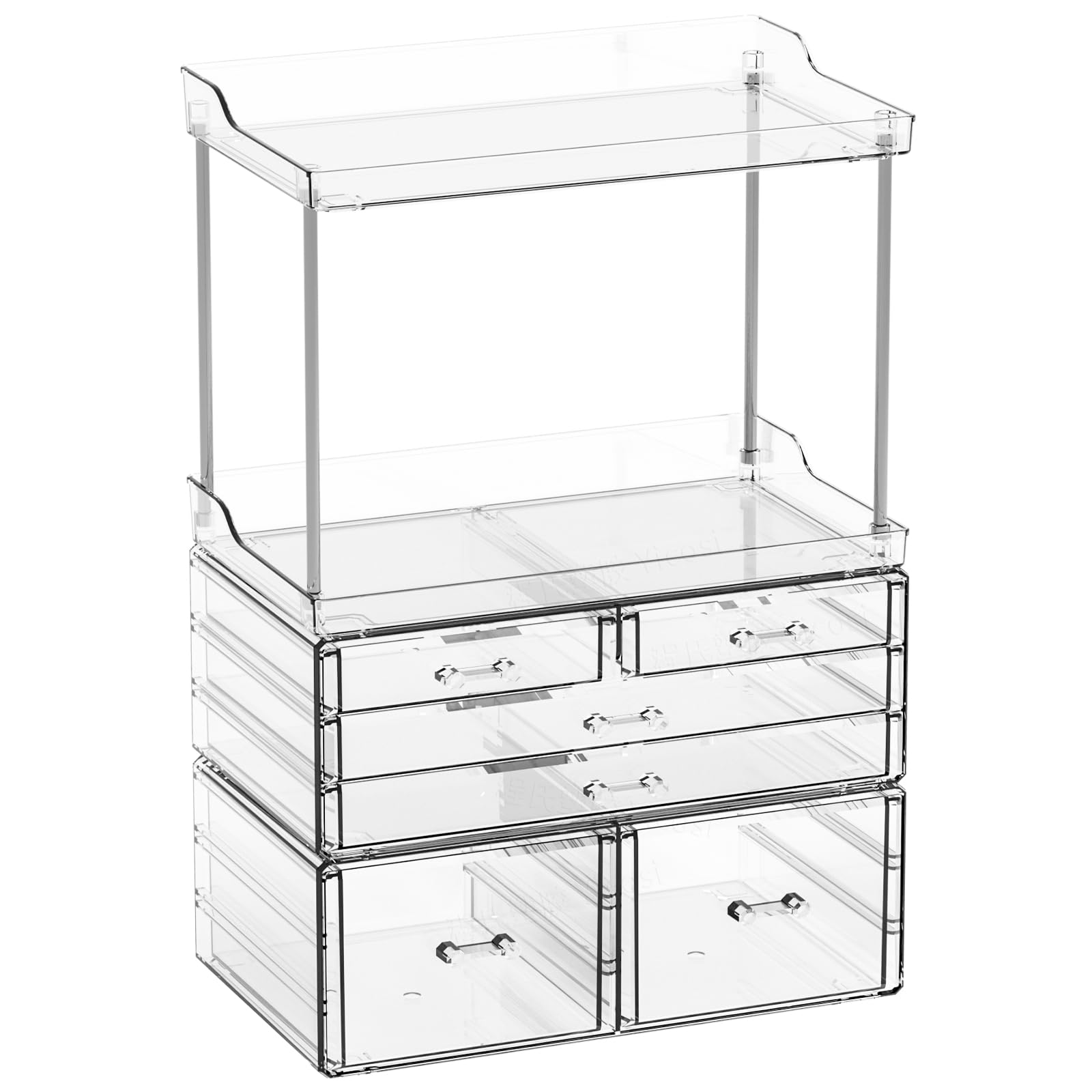 Photo 1 of Yieach Bathroom Counter Organizers and Storage,Clear Acrylic Makeup Organizers with Drawers for Vanity,Bedroom,Plastic Skincare Organizer for Dresser Top Beauty,Cosmetic,Lotion and Perfume Organizer
