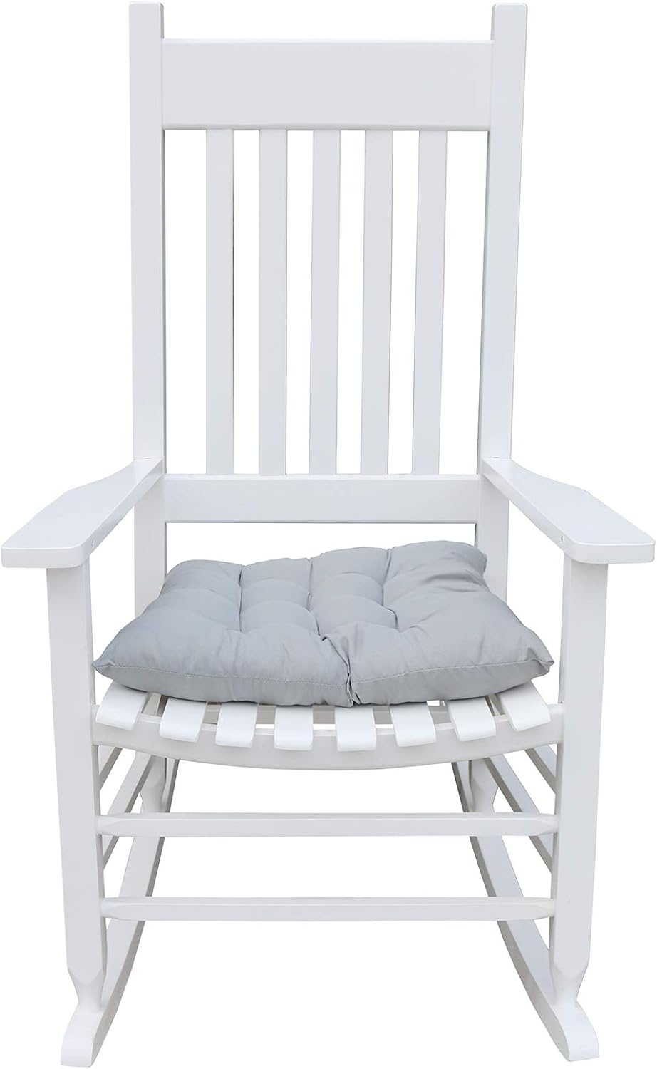 fleur de lis living patio furniture on Amazon Com Wooden Rocking Chair With Cushion Julyfox White Outdoor Rocker Chair High Back For Porch Patio Garden Deck 280lb Heavy Duty 46 5 Inch High Kitchen Dining