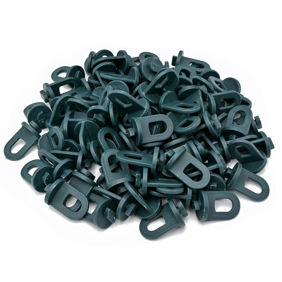 LICQIC Greenhouse Twist Clips, Plastic Greenhouse Shade Clamps for Hanging Plants, Basket Pots, Fixing Shade Cloths and Electric Wire, (100 Pcs, Green)
