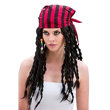 Ladies Buccaneer Beauty Wig For Pirate Fancy Dress Womens Amazon