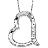 JewelryWeb 925 Sterling Silver Polished Spring-Ring Oxidized Cubic Zirconia Daughter-In-Law 18inch Necklace Pendant Necklace for Women