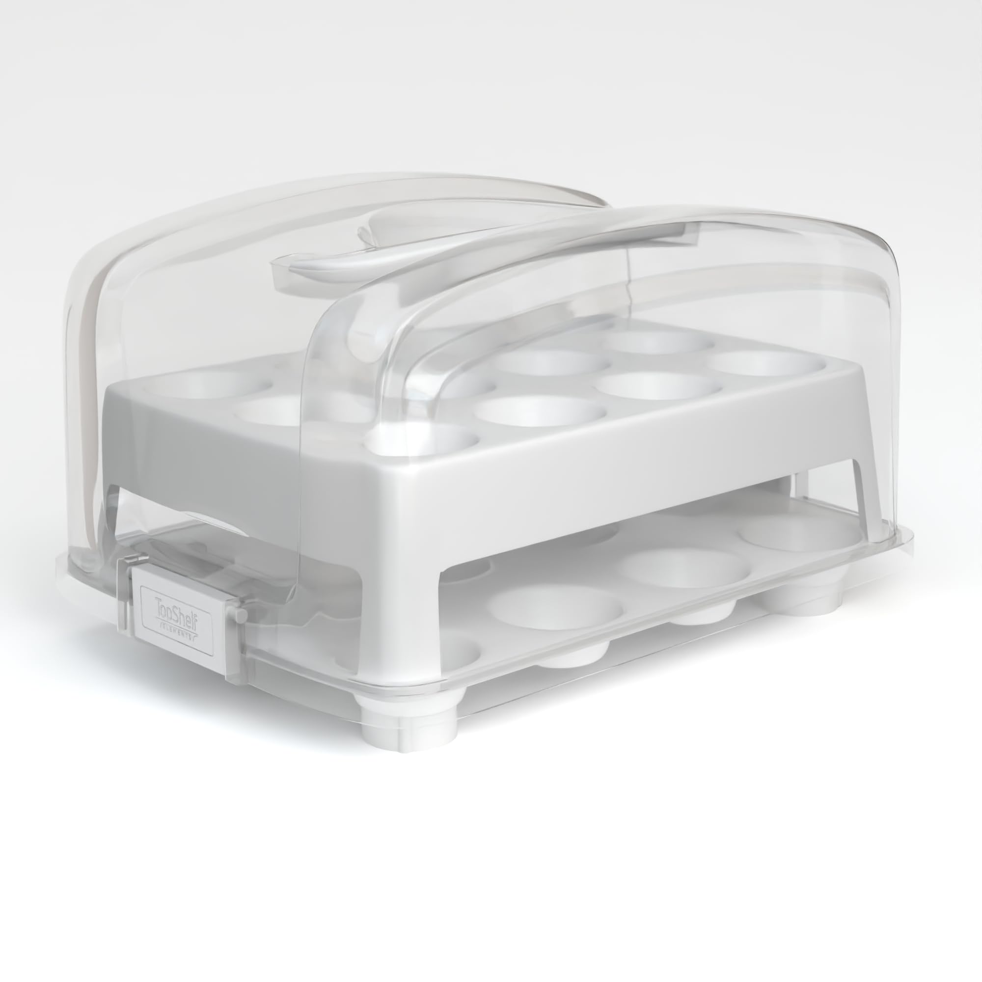 Photo 1 of Top Shelf Elements MINI Cupcake Box. NOT For Standard Size Cupcakes. Fashionable White Carrier Holds 24 MINI-Size Cupcakes, Cupcake Traveler,