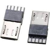 uxcell 10 Pcs Micro USB Male Type B 5 Terminal Jack Port Solder Connector