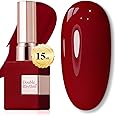 Double Rhythm Translucent Gel Polish Sheer Neutral Natural Light Milky Same Color Same Bottle 15ML Jelly UV Nail Polish Nail Art DIY at Home (Pale Burgundy-A1486)