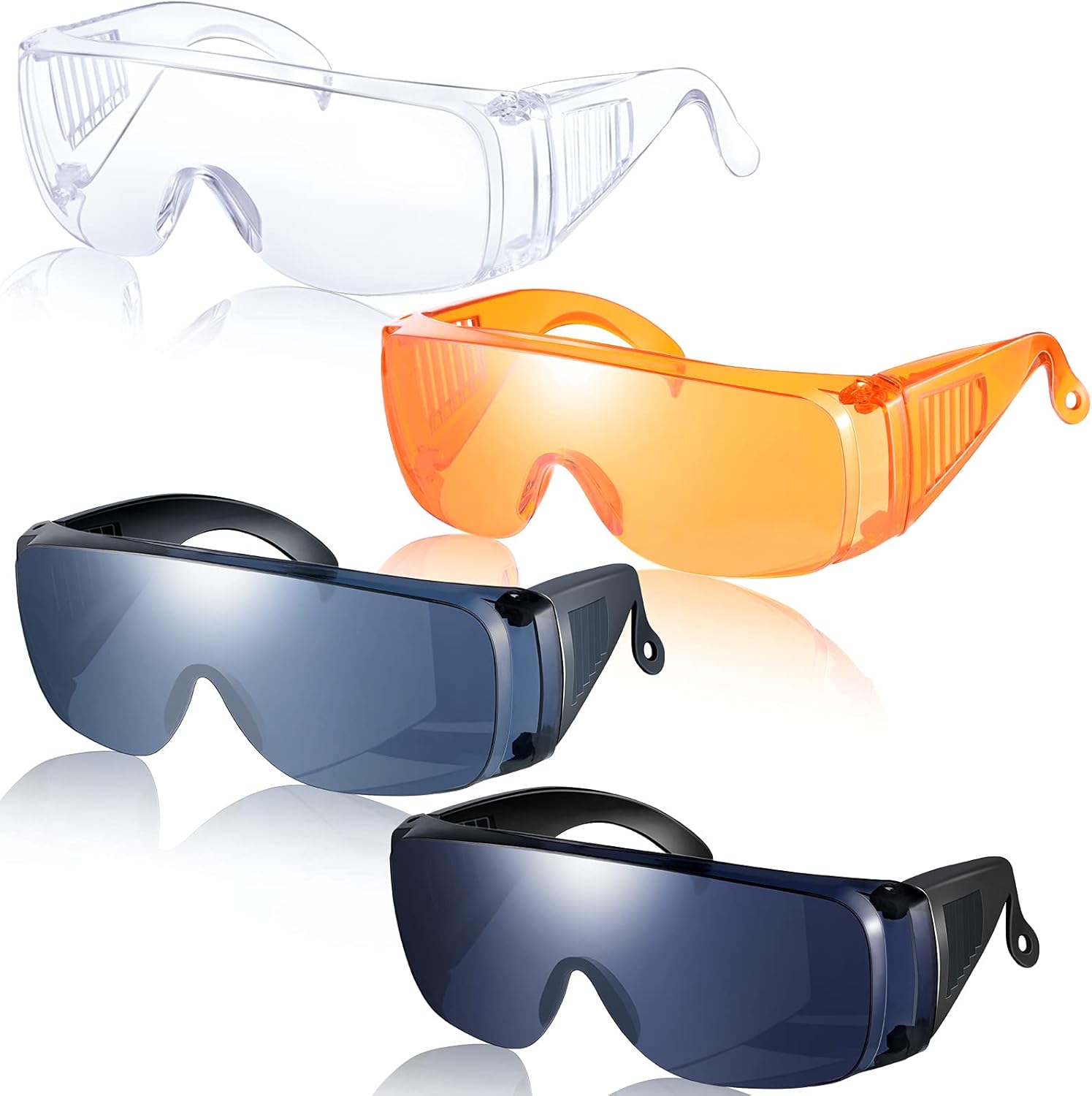 4 Pairs Fit Over Regular Sunglasses Wrap Around Sunglasses Wear Over