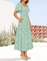 ZESICA Women's Summer Boho Floral Midi Dresses 2025