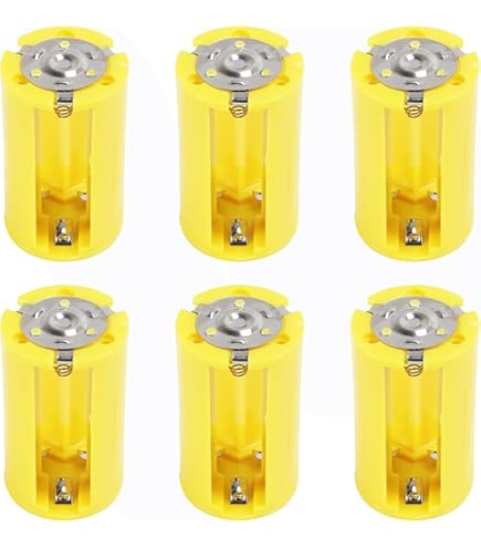 Fielect 5 pcs AA to D Size Series Connection Battery Adapters Converter Cases D-Adapter White : Tools & Home Improvement