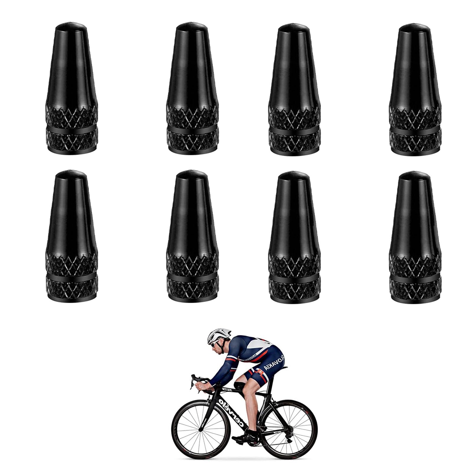 Presta Valve Cap, French Bicycle Valve, Bicycle Valve Caps, Bicycle Valve Caps, French Bicycle Valve Caps, Dust Caps for Bicycle, Bicycle Valve Caps, Bicycle Valve Caps (Black)