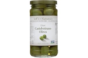 Jeff's Naturals Whole Castelvetrano Olives, 7.5 Ounce (Pack of 6)