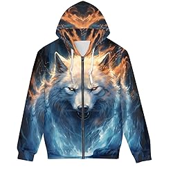 ENLACHIC Unisex Adult Novelty 3D Galaxy Wolf Print