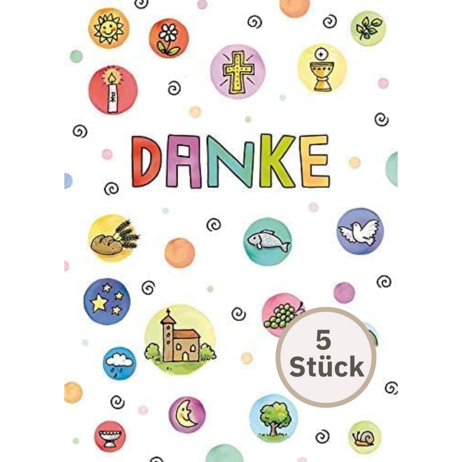 Card for Communion Thank You Symbols 10.5 x 14.5 cm