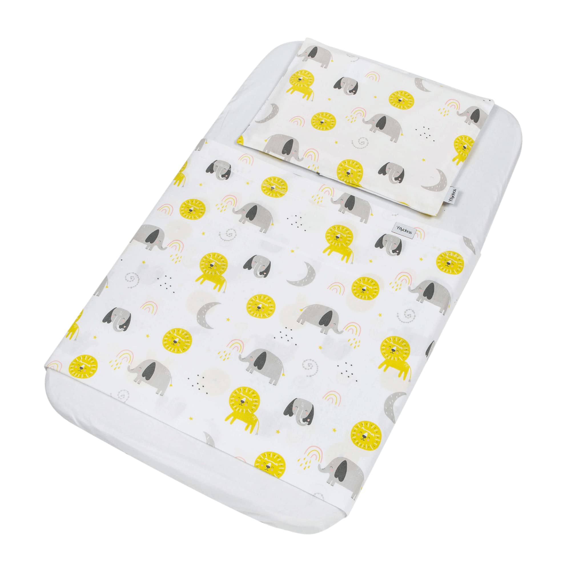 FlyIdeas 3 Pcs Set Bedside Crib Fitted Sheets 50x83 cm Compatible with Bedside Co-Sleeping Next to Me Mattresses 50x80 40x80 and Similar