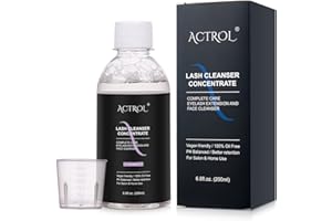 ACTROL Eyelash Cleanser Concentrate 200ml Lavender Professional Lash Shampoo Foaming Cleanser Lash Wash Concentrate for Extensions Lashes with Salon Home Care-Makes 40 Bottles