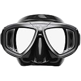 SCUBAPRO Zoom Scuba Mask with Ultra Clear Dual Lens and Lens-Change System for Optical Lenses for Diving, Full Black