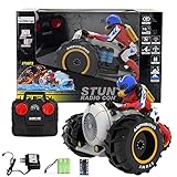 Remote Control Amphibian Stunt Vehicle, Land & Water Racing Motorcycle, Race Bike with Light