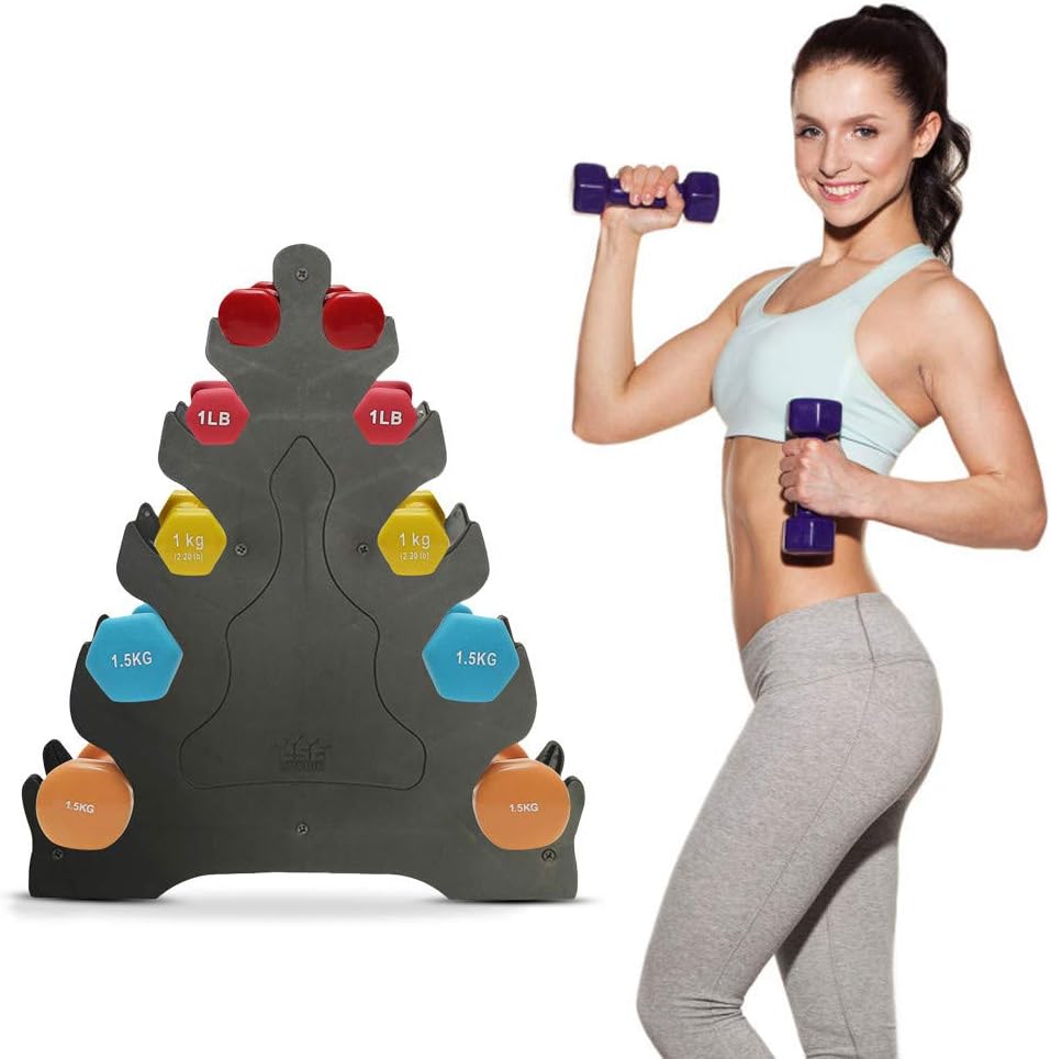 Sayhi Portable Home Dumbbell Holder Home Gym Exercise Weight Tower Dumbbell Rack Stand Dumbbells Hand Weights Sets