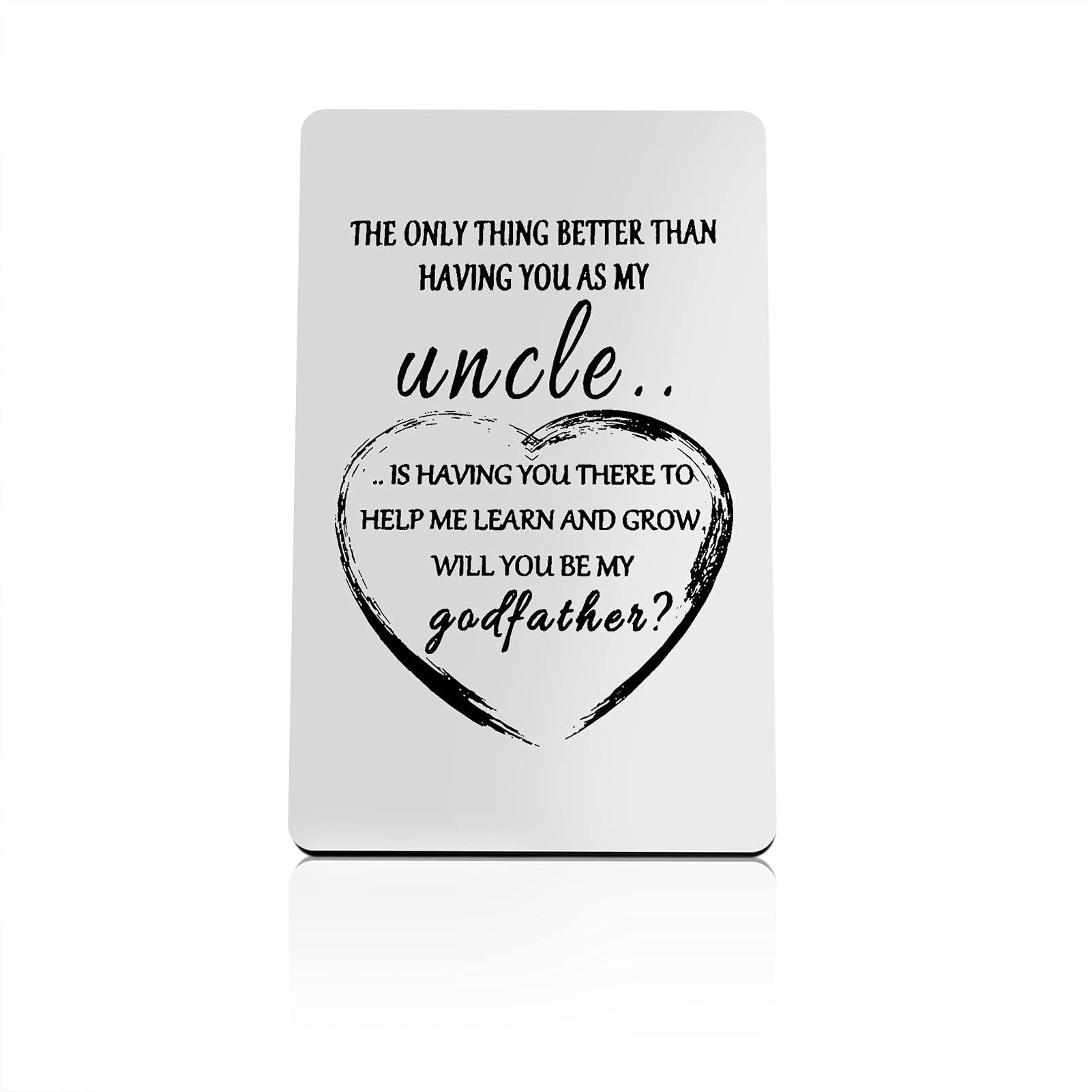 Godfather Gift from Godchild Proposal Gift Godfather Metal Wallet Card Gift Godfather Announcement Gift Baptism Keepsake Gifts Promoted to Godfather Gift First Communion Gift Fathers Day Birthday Gift
