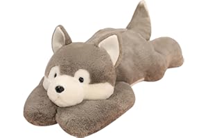 Doireum Weighted Husky Stuffed Animal Plush Toy - Cute Huskies Weighted Plush Animals Throw Pillow Gifts for Boys & Girls, 29.5 inch