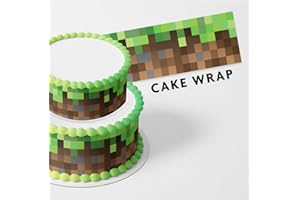 Cakecery Mine Blocks Kids Craft Pixel Game Edible Icing Image Cake Border Strips Decoration Frosting Sheet Strips