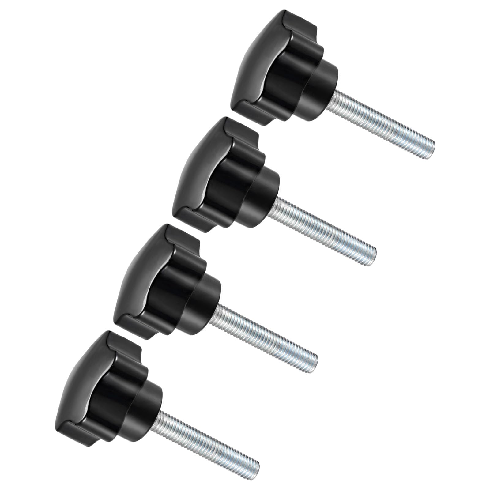 CoCud Star Clamping Knobs, M8 x 20mm Male Thread 39mm Head, Plastic Thumb Screw Grip Hand Knobs Threaded Bolt Black - (Applications: for Lathe Machinery), 4-Pieces