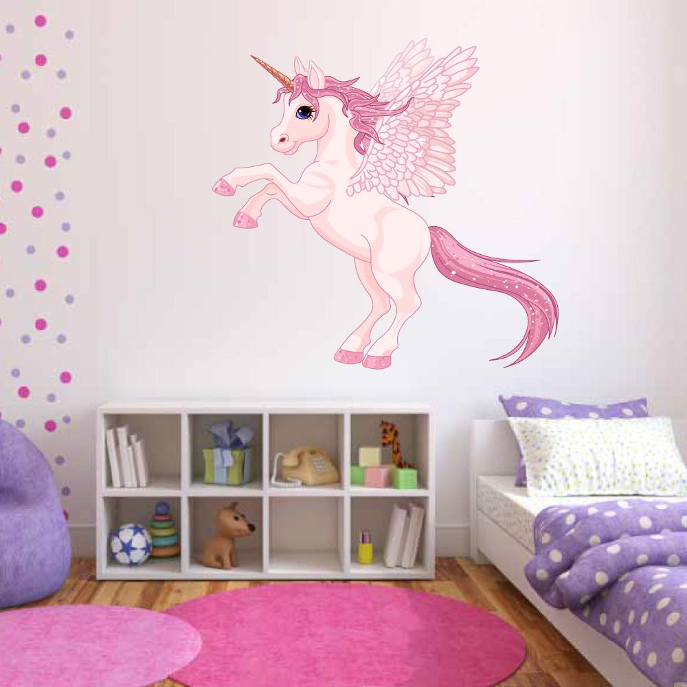 60 Second Makeover Limited Full Colour Unicorn Wings Pegasus Sticker Decal Girls Kids Bedroom Decoration