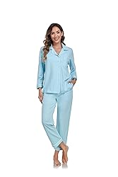 COLORFULLEAF Women's 100% Cotton Long Sleeve Pajama