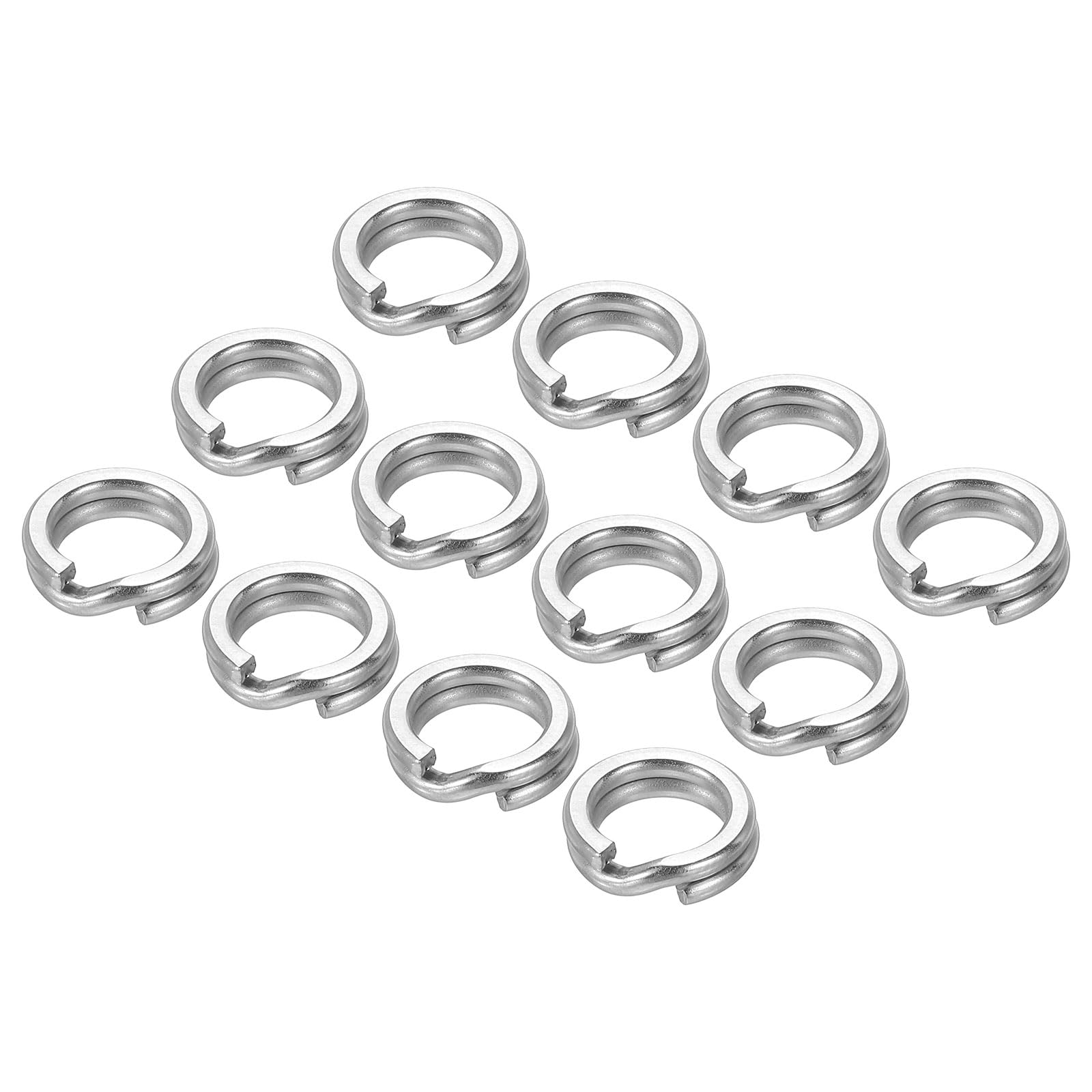 PATIKIL Fishing Split Rings 233LB, 100 Pack Stainless Steel Double Flat Wire Lure Ring 8mm for Jigging Trolling Saltwater Terminal Tackle Connector