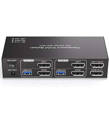 Amazon.com: KCEVE HDMI2.1 KVM Switch 2 Computer 1 Monitor 8K@60Hz