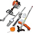 Aiyyds 4 in 1 Multi-Functional Trimming Tool with Gas Pole Saw, Hedge Trimmer, Grass Trimmer, and Brush Cutter, 2-Cycle Garden Tool System for Home Garden Yard Care, EPA Compliant (52CC 2-Cycle)