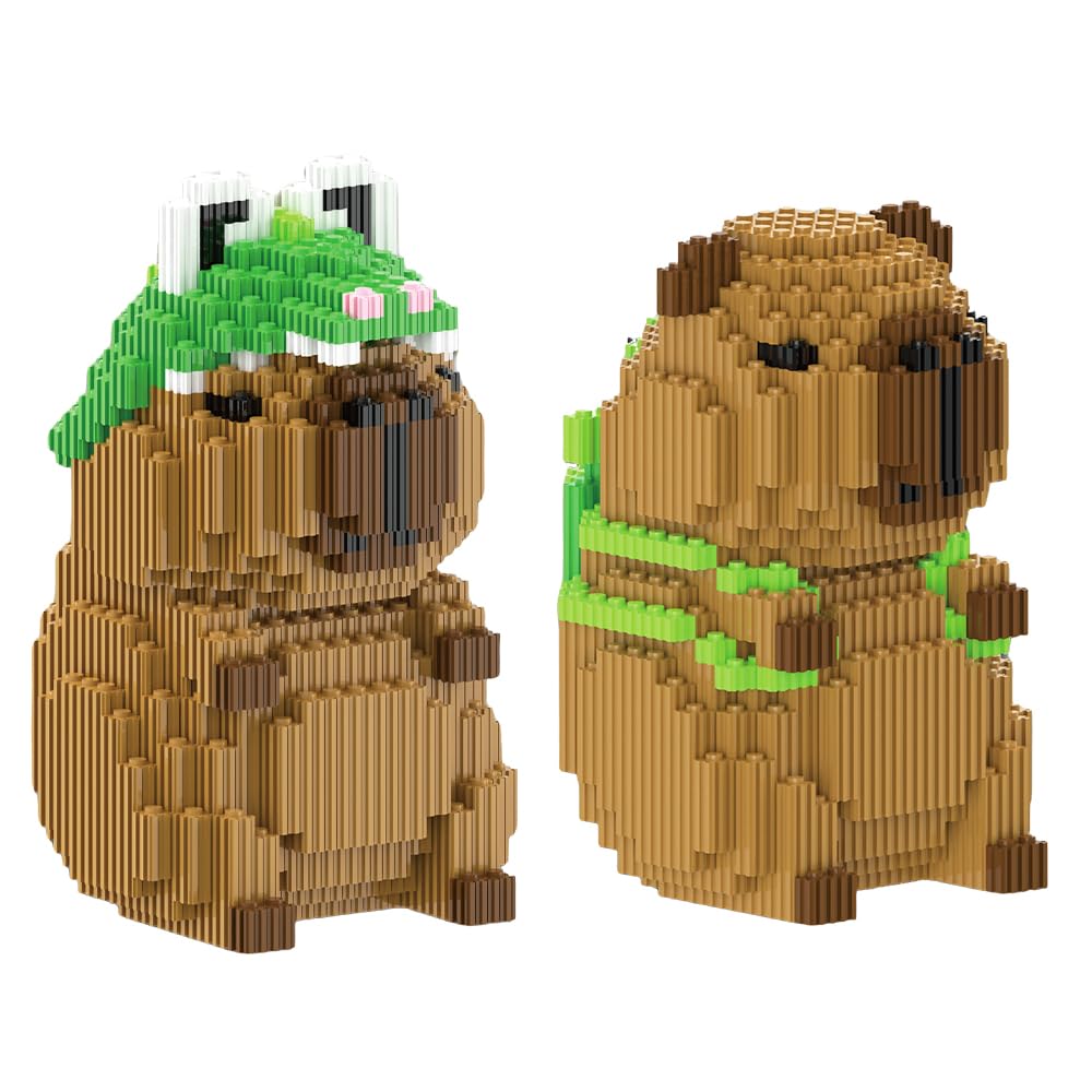 KBIBCK Capybara Building Blocks Set,3329 PCS DIY Building Blocks Capybara,Animal Building Block,Mini Animal Bricks,Creative DIY Educational Toy for Birthday Gifts,Stress Relief