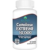 Best Earth Naturals Catalase Extreme Supplement 10,000 with Saw Palmetto, Biotin, Fo-Ti, PABA - Hair Supplements for Strong Hair - 60 Capsules (30-Day Supply)