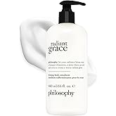 philosophy radiant grace firming body emulsion - luxury scented body lotion - with shea butter - notes of jasmine, black cherry & sandalwood - 16 fl oz