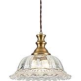 HDDFL Glass Pendant Lights Modern Pendant Lighting Fixtures Hanging Lamp Brushed Finish Hanging Light Fixture for Kitchen Island Bedroom Dining Room Coffee Shop Hallway Hotel Living Room