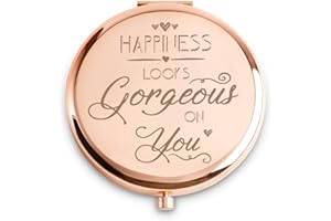 COYOAL Inspirational Gifts for Women, Graduation Gifts for Her, Personalized Friendship Gifts, Unique Mothers Day Birthday Gifts for Best Friends Female Mom Grandma, Engraved Compact Mirror