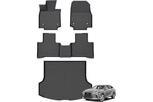 AZYT Floor Mats & Cargo Liner for 2023 2024 2025 2026 Lexus RX /RX350 /RX350h /RX500h (NOT for RX450h+ PHEV) All Weather Automotive TPE Liners Set Anti-Slip Waterproof Floor Liners Accessories Black