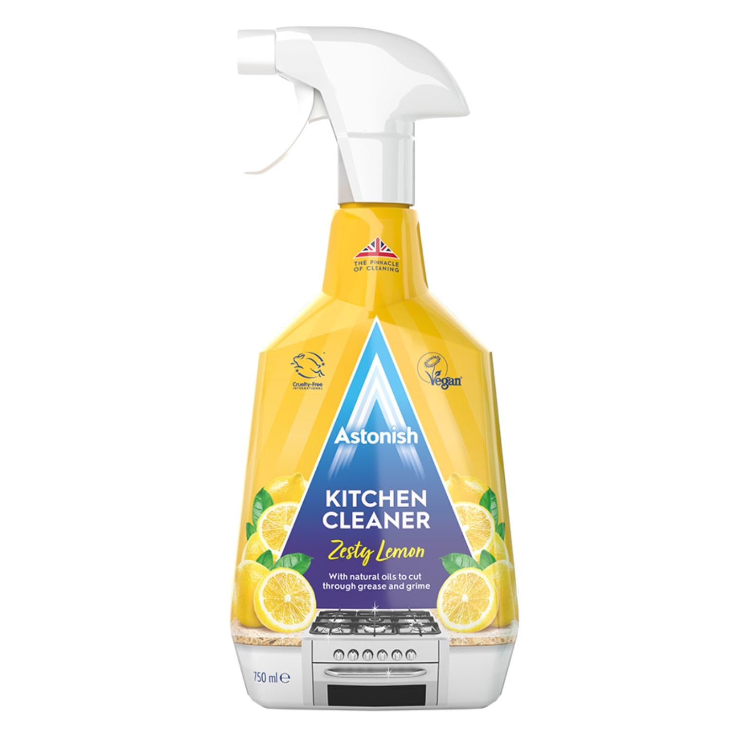 Astonish Kitchen Cleaner, Vegan And Cruelty Free And Blended With Natural Oils, 750ml, Zesty Lemon