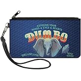 Buckle-Down Women's Standard Zip Wallet Dumbo Large, 8" x 5"