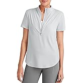 G4Free Lightbreeze UPF 50+ Womens Workout Tops Short Sleeve Half Zip Golf Shirts Loose Fit Athletic Gym Tshirts Running