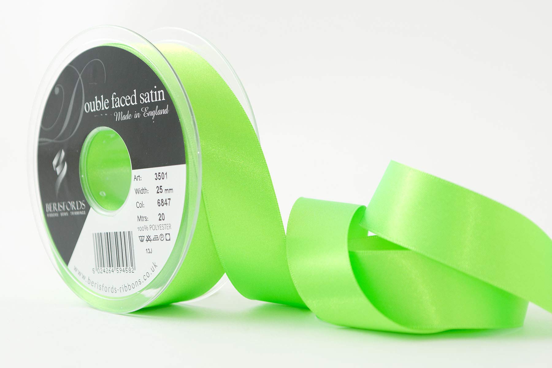 Berisfords Ribbon, Flo Green, 20m