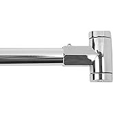 JS Jackson Supplies Single Curved Shower Rod, Metal Construction, Adjustable Between 36 to 61 Inches, Aluminum Rods and Zinc 