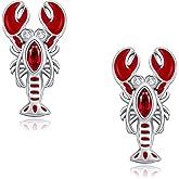 YAFEINI Lobster Earrings 925 Sterling Sliver Lobster Stud Earrings Ocean Theme Langouste Jewelry Gifts For Women
