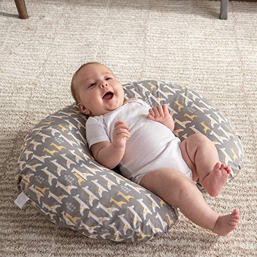 Boppy Original Nursing Pillow Cover, Gray Giraffe, Cotton Blend Fabric with Allover Fashion