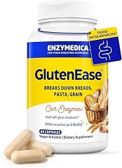 Enzymedica GlutenEase, Fast-Acting Formula for Gluten Digestion, 60 Caps | Helps Digest Gluten, Grains, and Carbohydrates