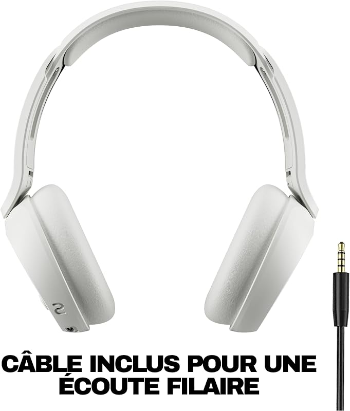 Icon 180 Wireless on-Ear Bluetooth Headphones, Up to 50 Hours Battery, Lightweight and Travel Ready, Secure Fit, Sweat and Water Resistant, Microphone iPhone Android - Bone