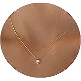 LEXODY Diamond Necklaces for Women, Dainty 14k Gold Plated Leaf Pendant Necklace Layered CZ Necklace Simple Choker Necklaces for Women Trendy Jewelry Gifts