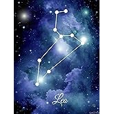 QACEYID Full Round Drill Leo Zodiac Sign Diamond Art Painting Art Kits for Adults Beginners Paint with Gem Crystal Home Wall Decor 12x16 Inch