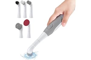 kHelfer Electric Cleaning Brush, KH6A Electric Grout Brush Waterproof, 11″ Small Cordless Power Scrubber with 5 Replacement Brushes for Grout, Tile Crevice, Corners, Bathtub, Kitchen Bathroom