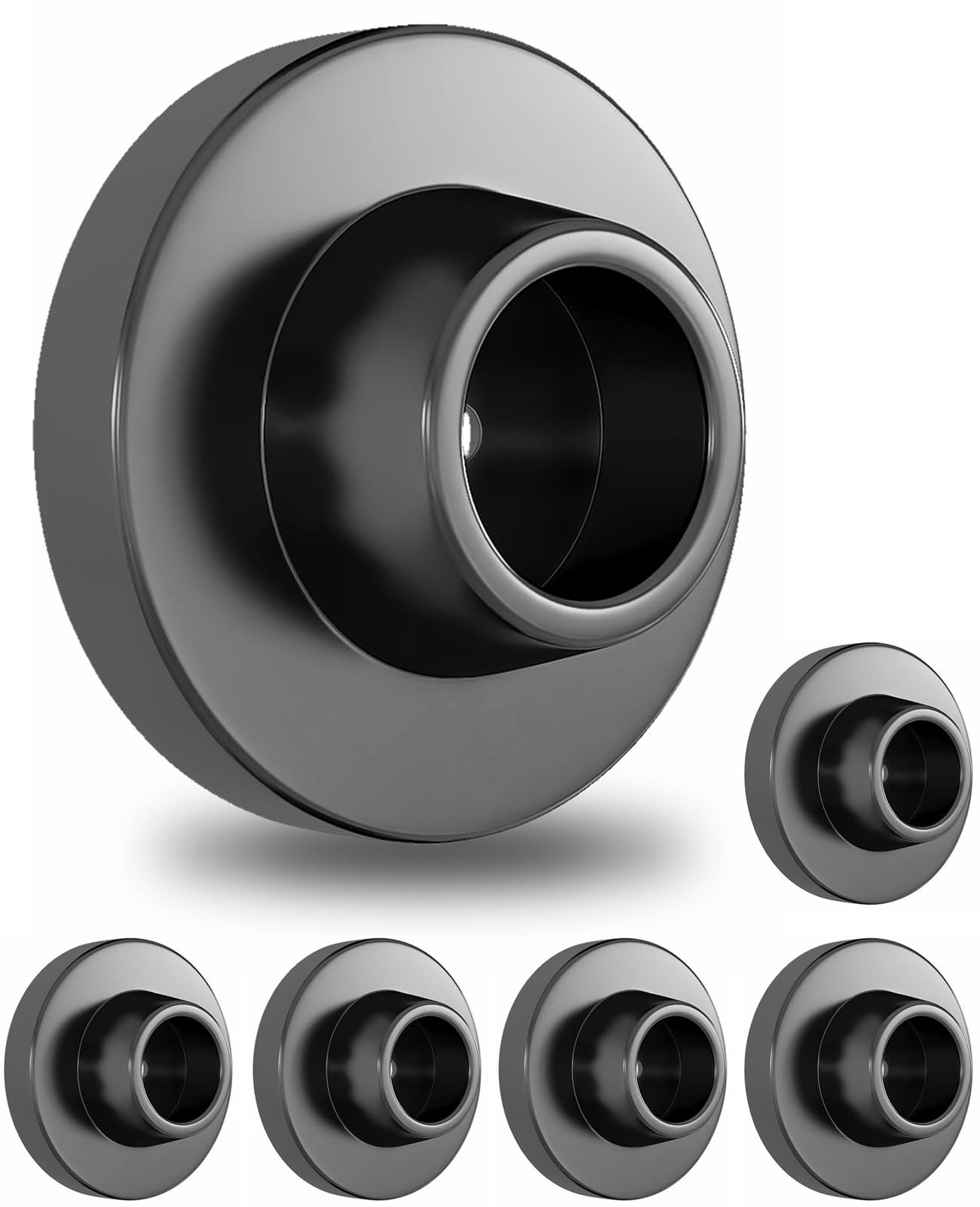 Rubber Door Stop, Door Handle Protectors, Black Door Stoppers for Wall Protector, Door Handle Stopper 6PCS
